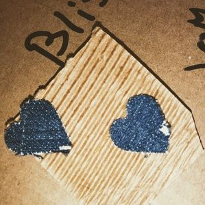 DIY Denim Heart Earrings